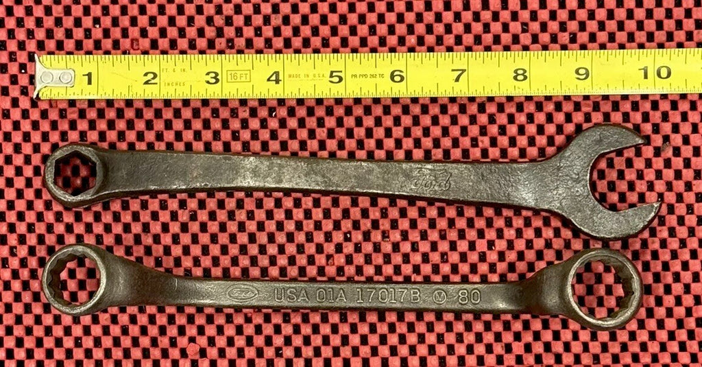 Vintage FORD 1940s 2 Pc SET Wrench 01A-17017B & T-5893 Specialty Tool OEM USA N9