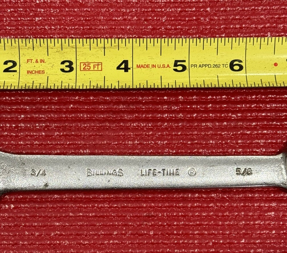 VTG Billings Tools Lifetime L1729, SAE 3/4" x 5/8" Open End Wrench Made in USA