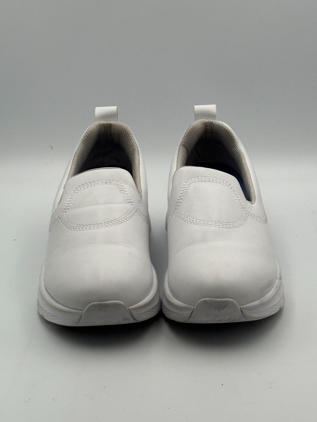 New Hawkwell Slip On Arch Support Nursing Shoes Women's 10 White Leather Low Top