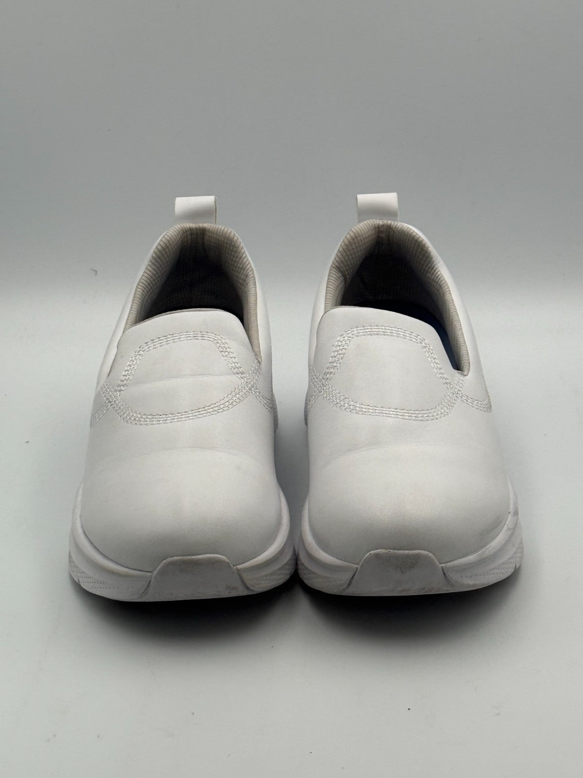 New Hawkwell Slip On Arch Support Nursing Shoes Women's 10 White Leather Low Top