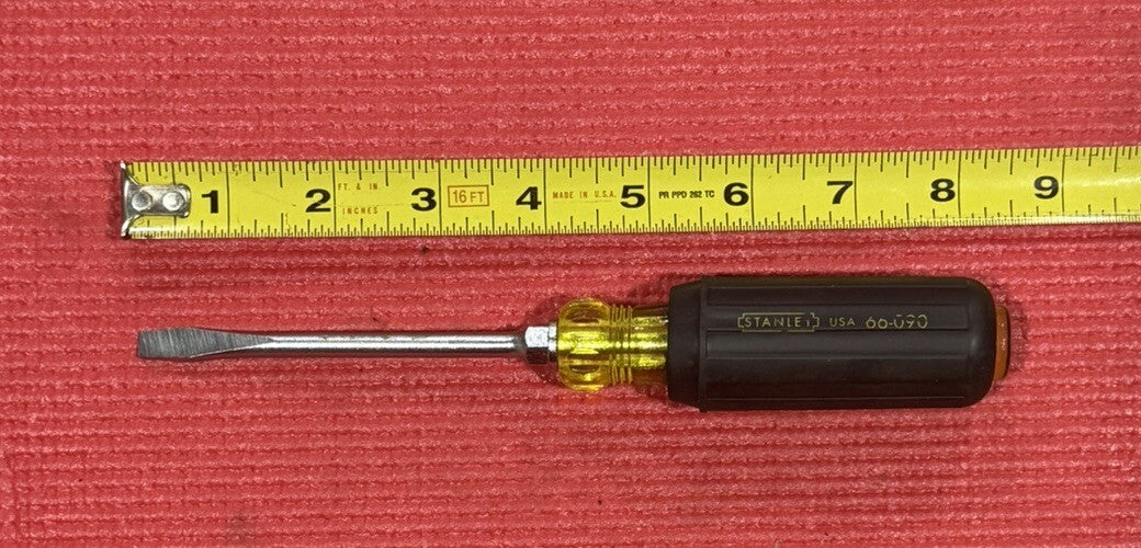 STANLEY Professional NEW 66-090 Keystone Slotted Screwdriver, 1/4” Made In USA