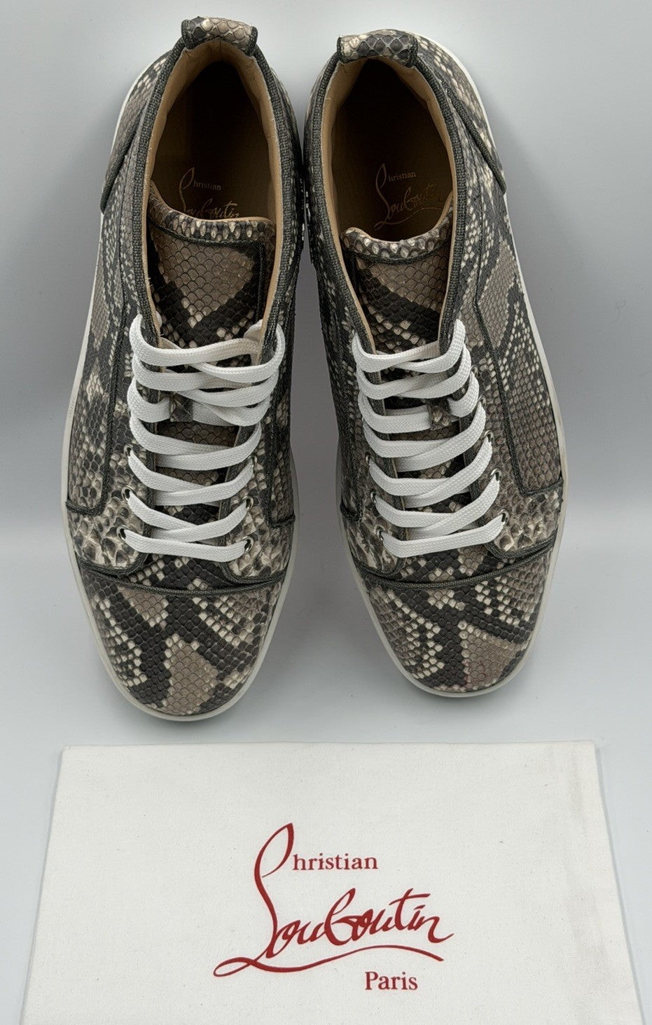 Christian Louboutin Louis Orlato Flat Python Ghost Roccia Sneaker Sz 44 EU 11 US