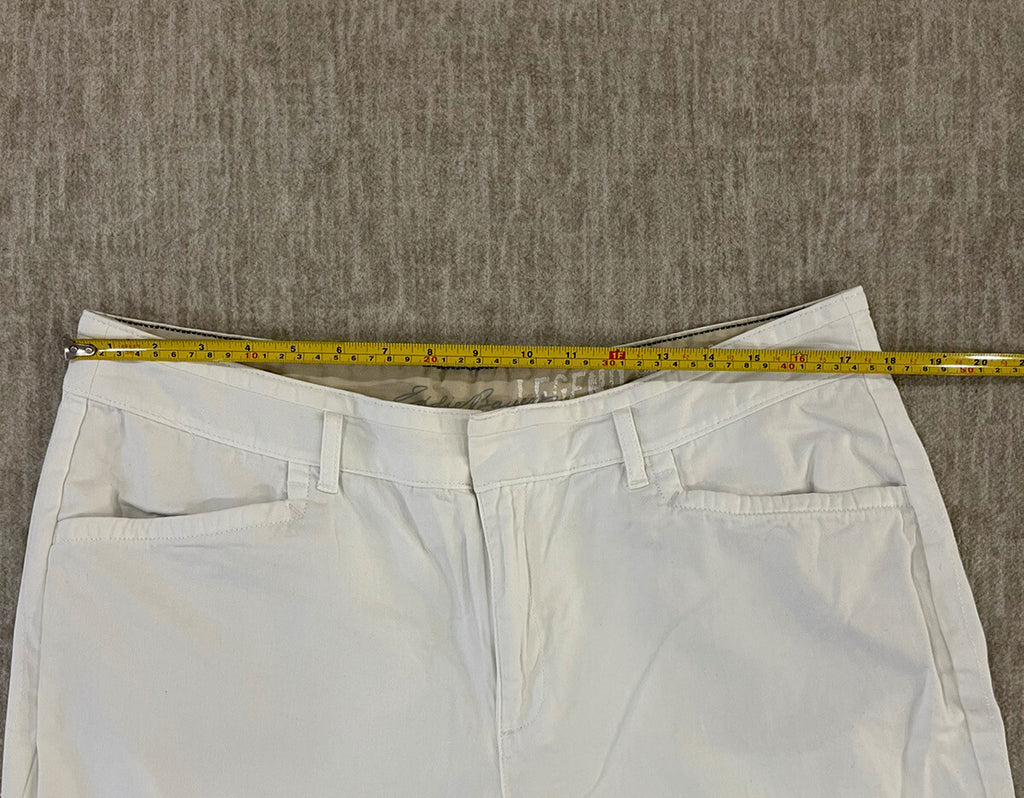 Eddie Bauer Womens Legend Wash Capri Pants Size 14 White Cotton