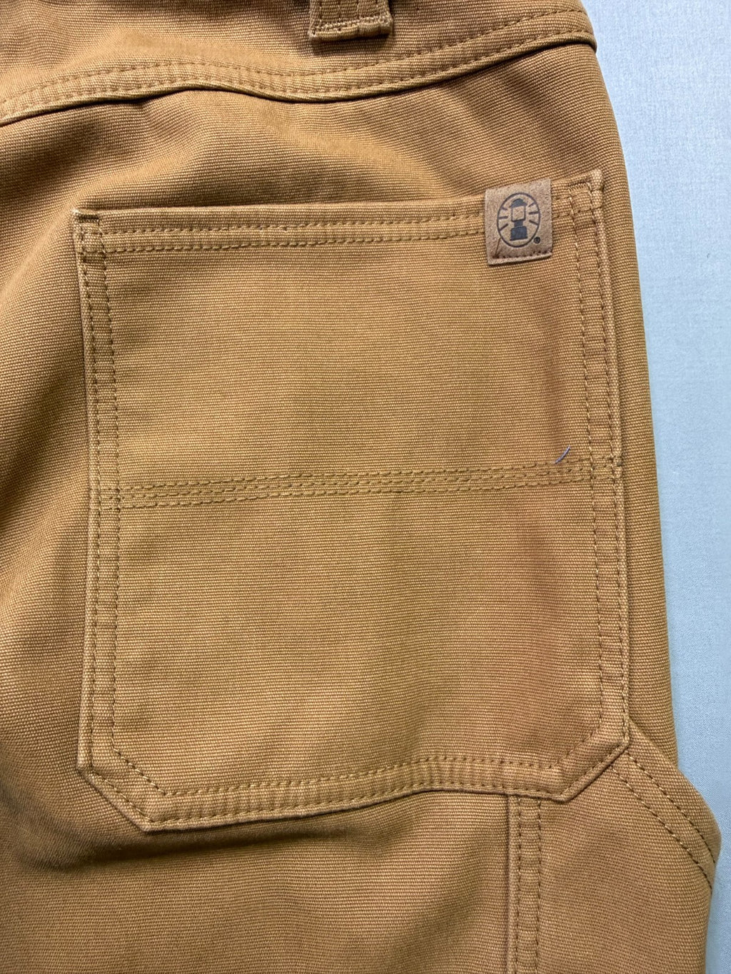 Coleman Work Pants Men's 36X32 Brown Fleece Lined Straight Leg Pockets Pull-On