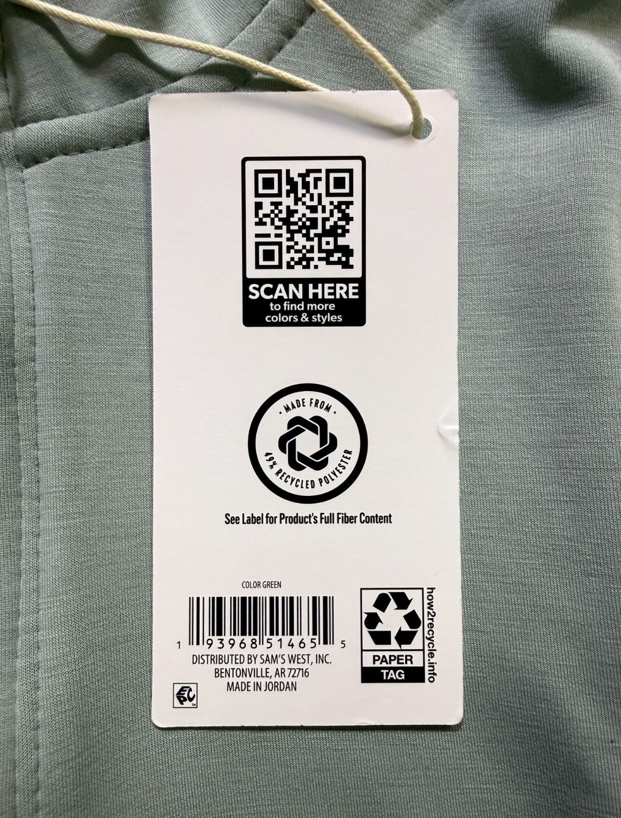 NWT Member's Mark Sandwash Quarter-Zip Pullover Sweatshirt Men's Green Small