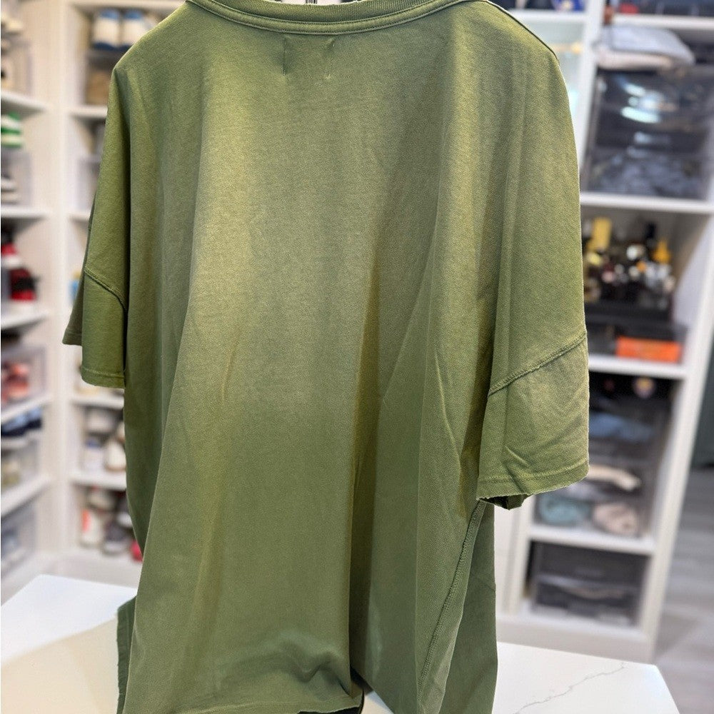 Rhude Green T-Shirt with Embroidered Logo - oversized XL Brand New
