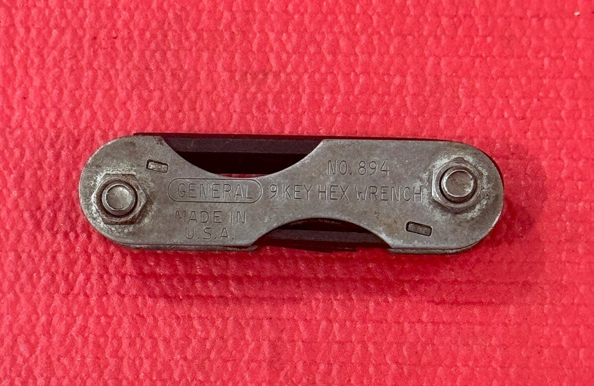 Vintage General Tools No. 894, 9 Key Hex Wrench Made in USA