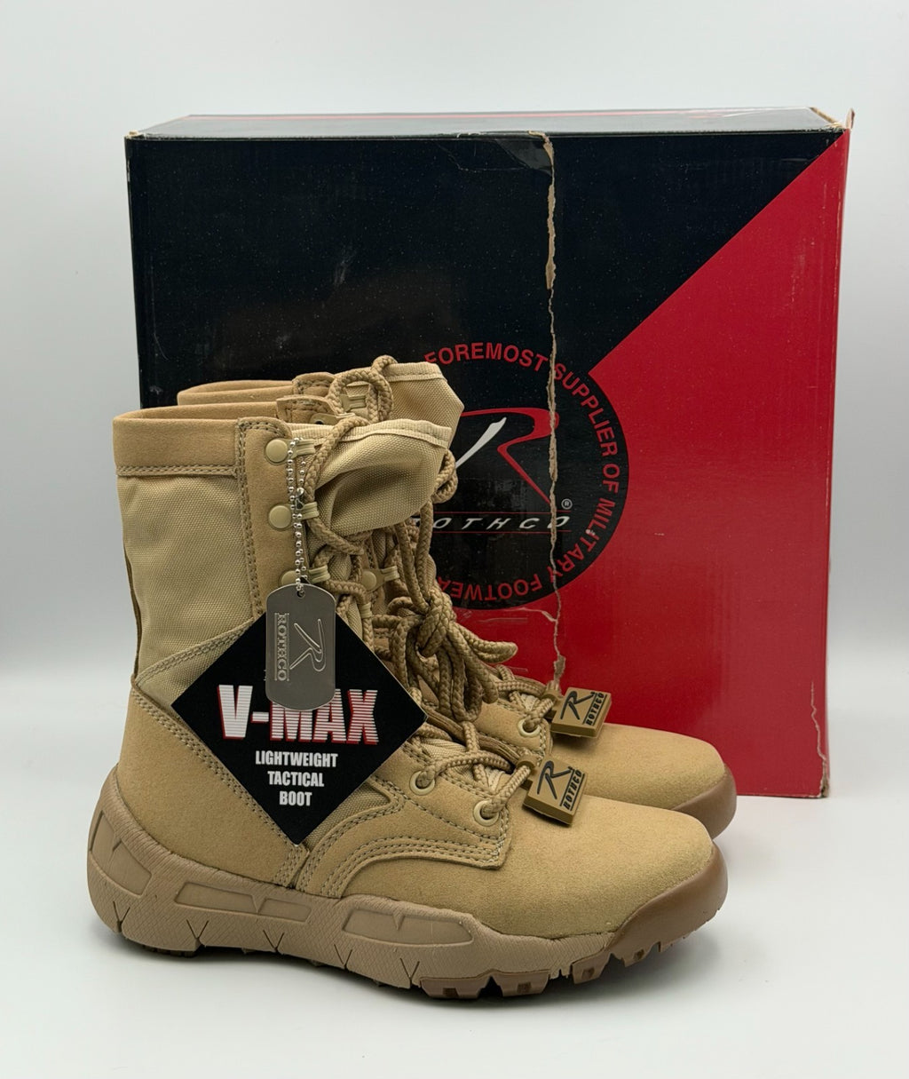 NWT Rothco V-Max Lightweight Tactical Boot Men's 5R Coyote Brown Lace Up Hiking