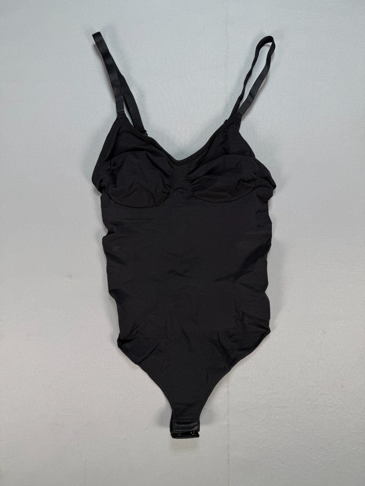 Women's Thong Shaper Bodysuit Size XXS/XS Black Stretch Tummy Control Camisole