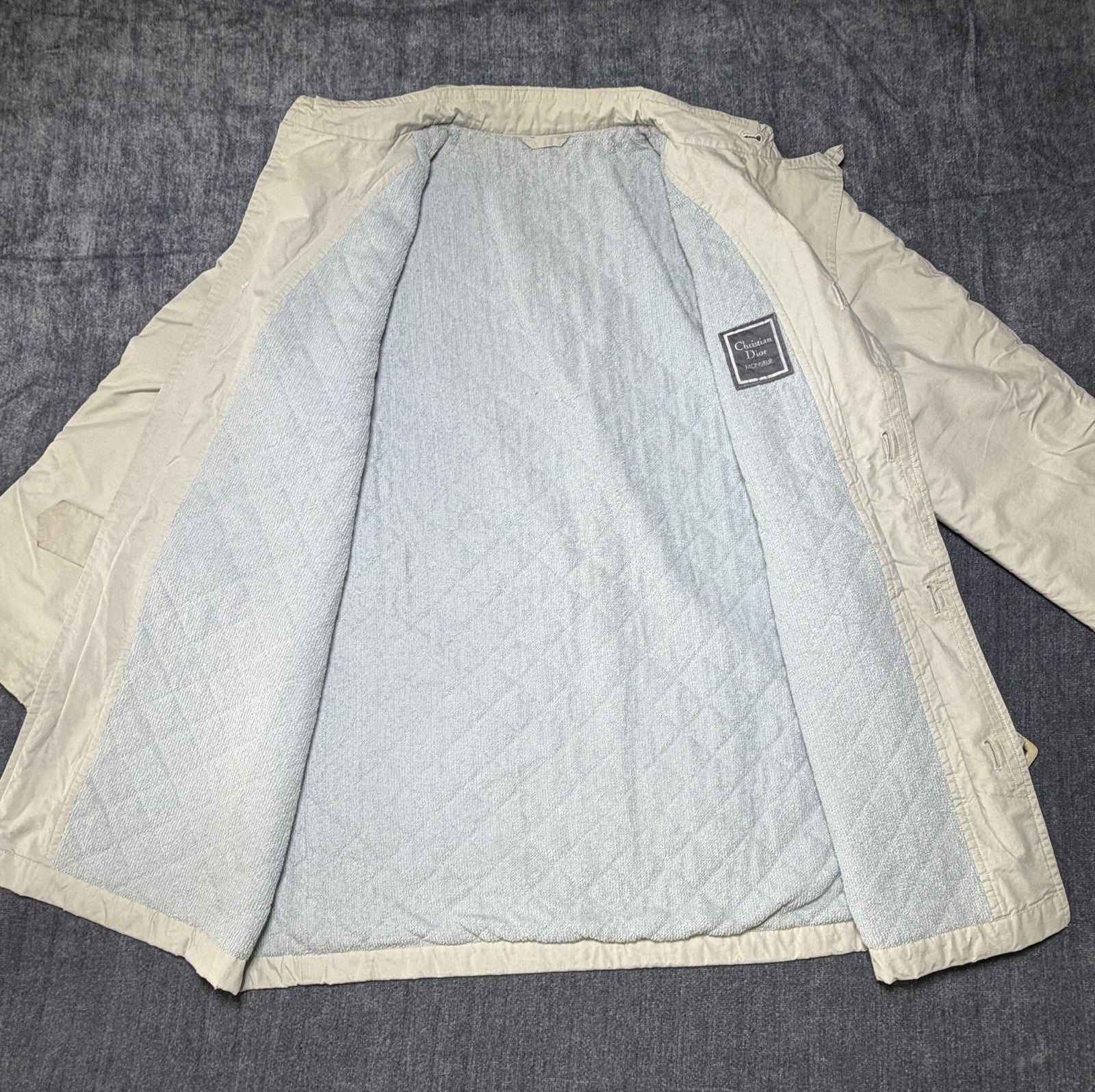 Vintage Christian Dior Monsieur Belted Terry Cloth Robe Beach Coverup Jacket COA