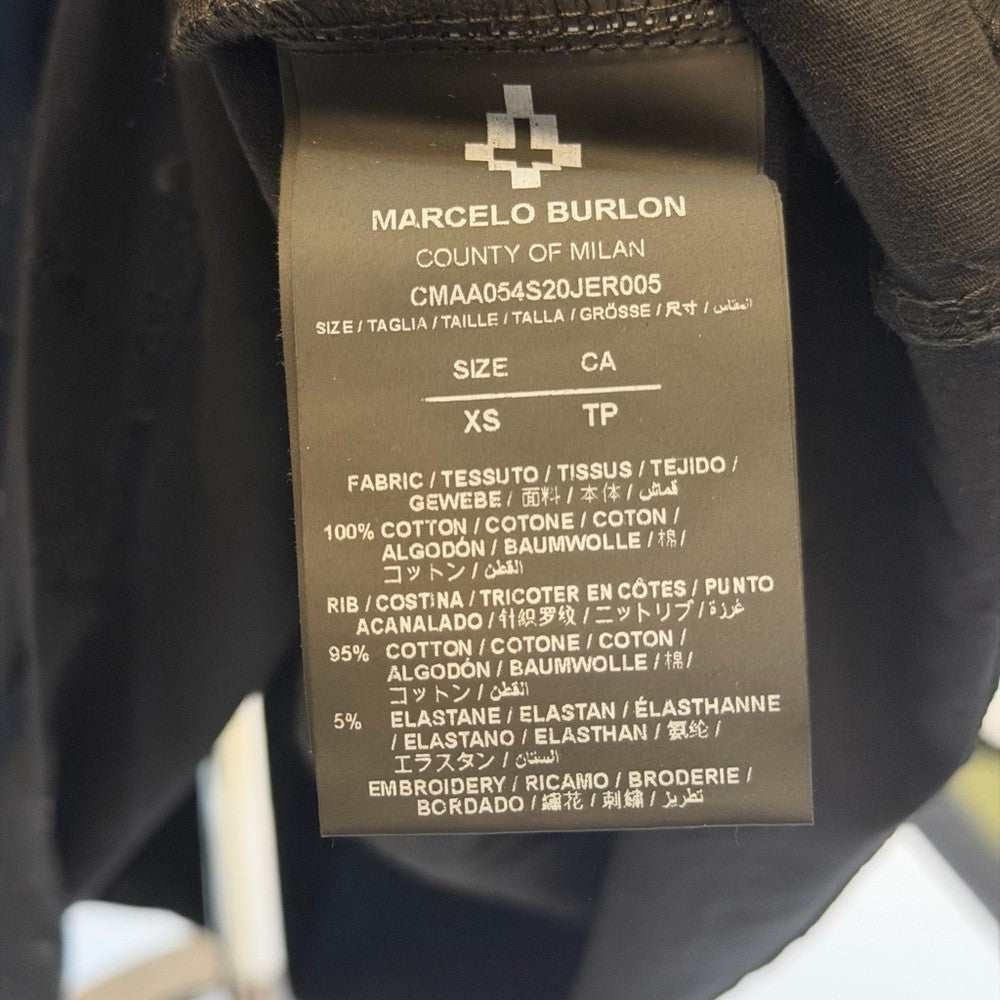Marcelo Burlon All over gloss logo Black on black Shirt size XS