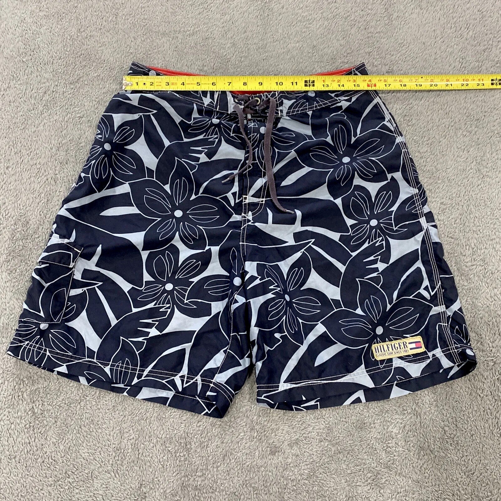 Tommy Hilfiger Vintage Large Floral Mens Swim Shorts Trunks Beach Board SurfSuit