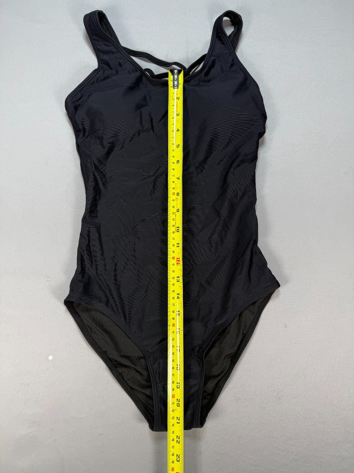 NWT Tempt Me Women One Piece Swimsuit Women's XS Black Ruched Tummy Criss Cross