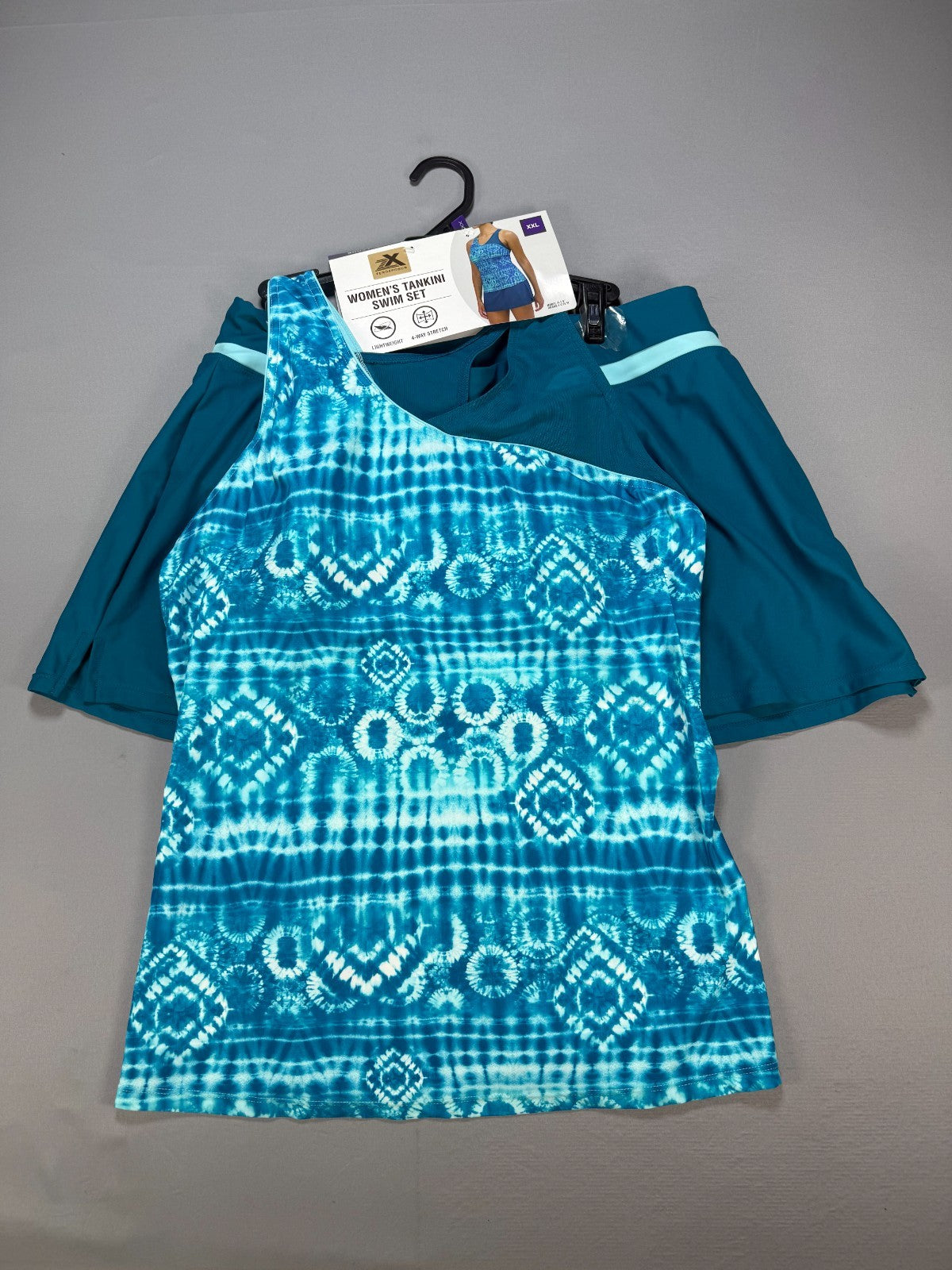 NWT Zeroxposur Highline Tankini Swim Set Women's 2XL Turquoise Beach Lightweight