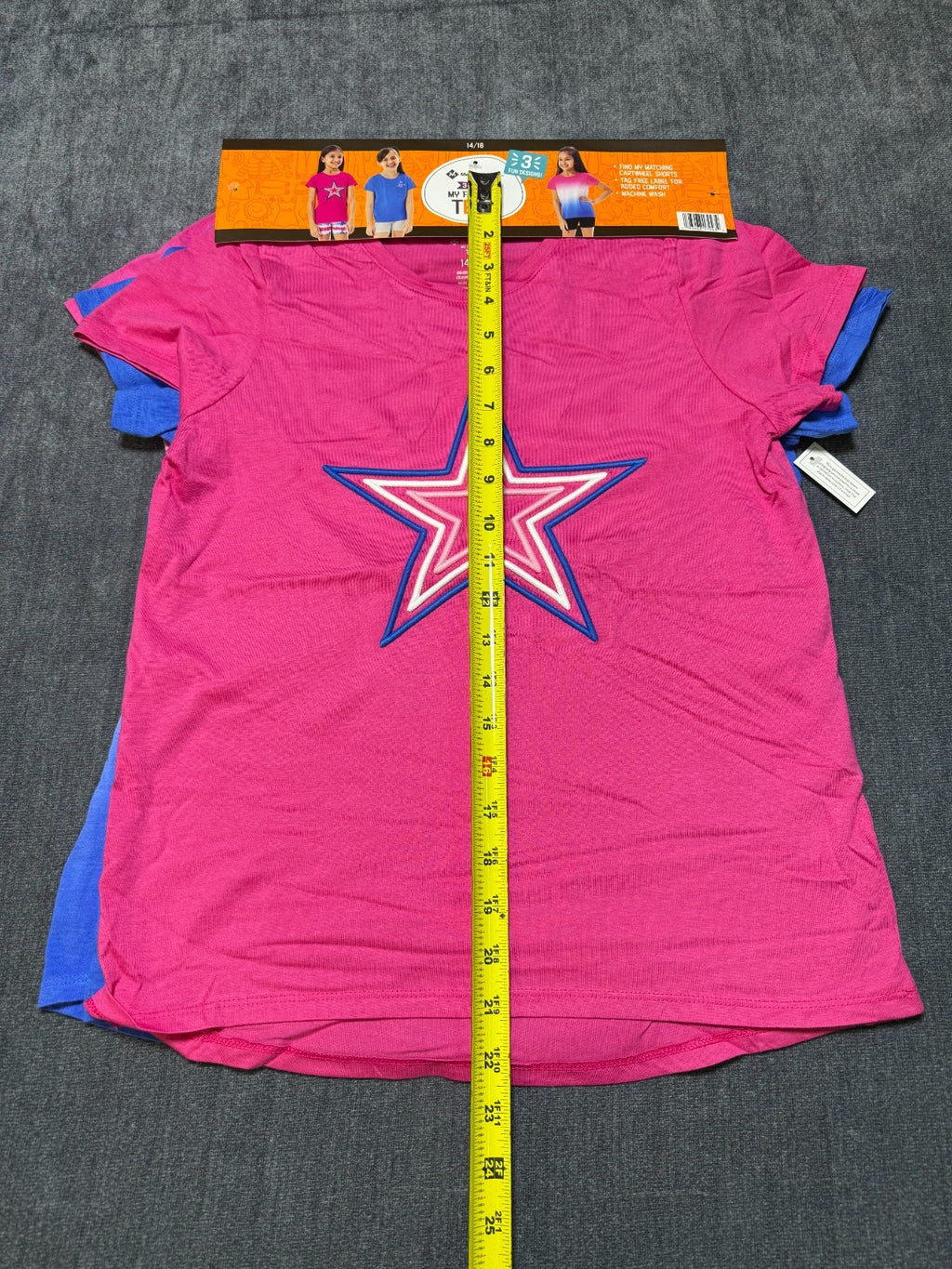 NWT Member's Mark My Favorite T-Shirt Girls 14/16 Multi Short Sleeve - Pack of 3