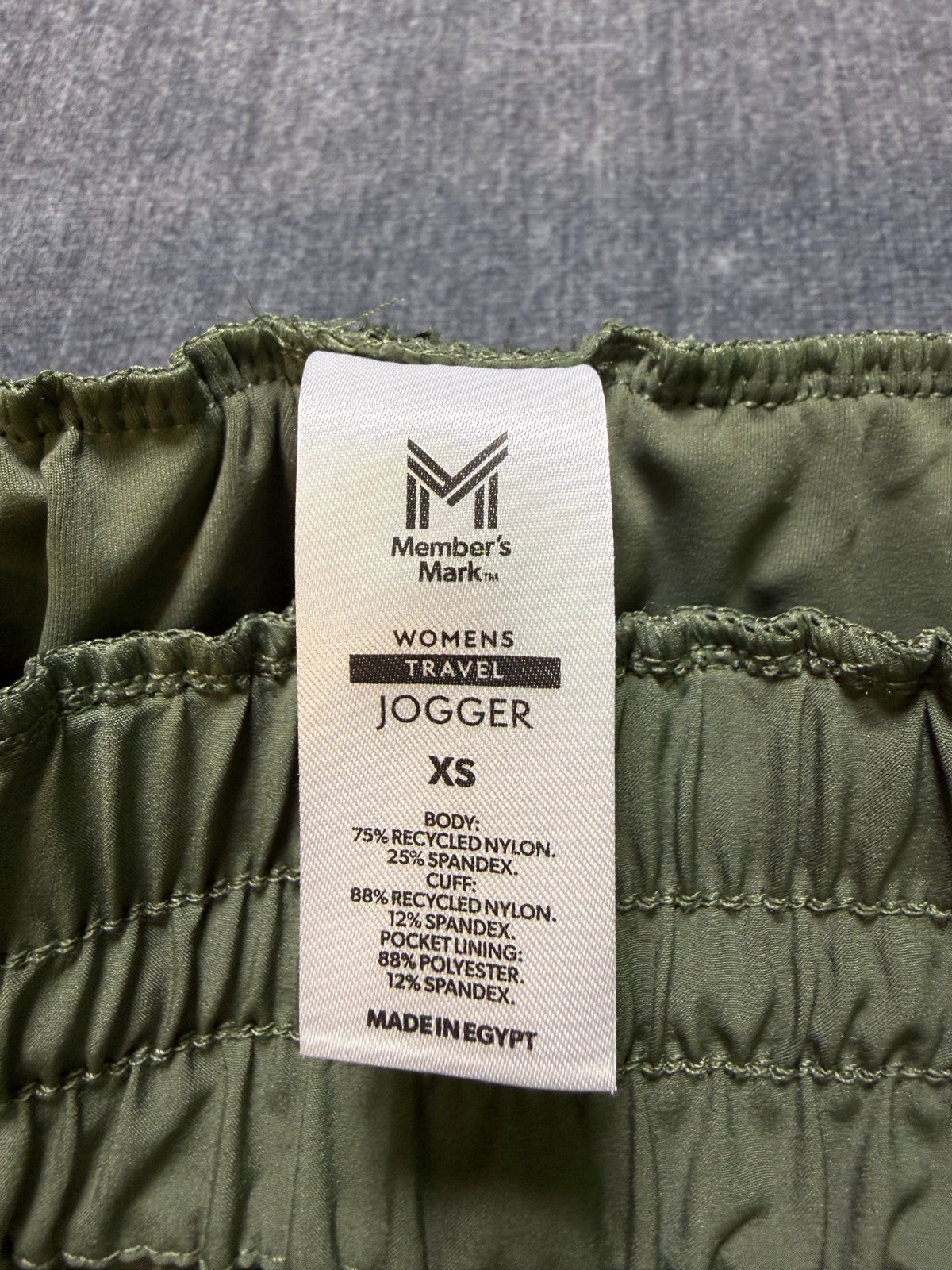 NWT Member's Mark Jogger Pants Women's XS Green Elastic Waist Drawstring Pull-On