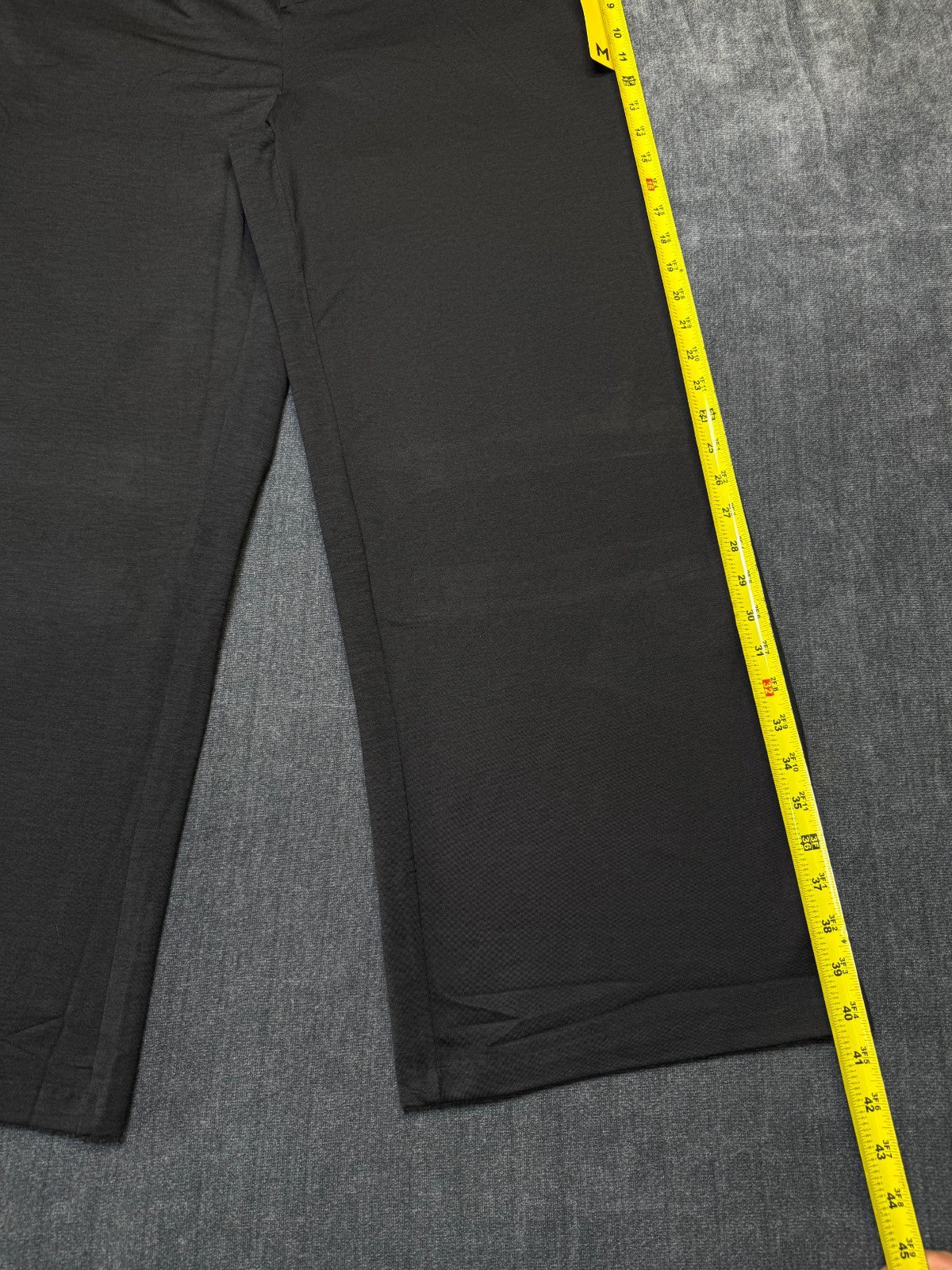 NWT Member's Mark Wide Leg Trouser Women Medium Black Slash Pockets Casual Wear
