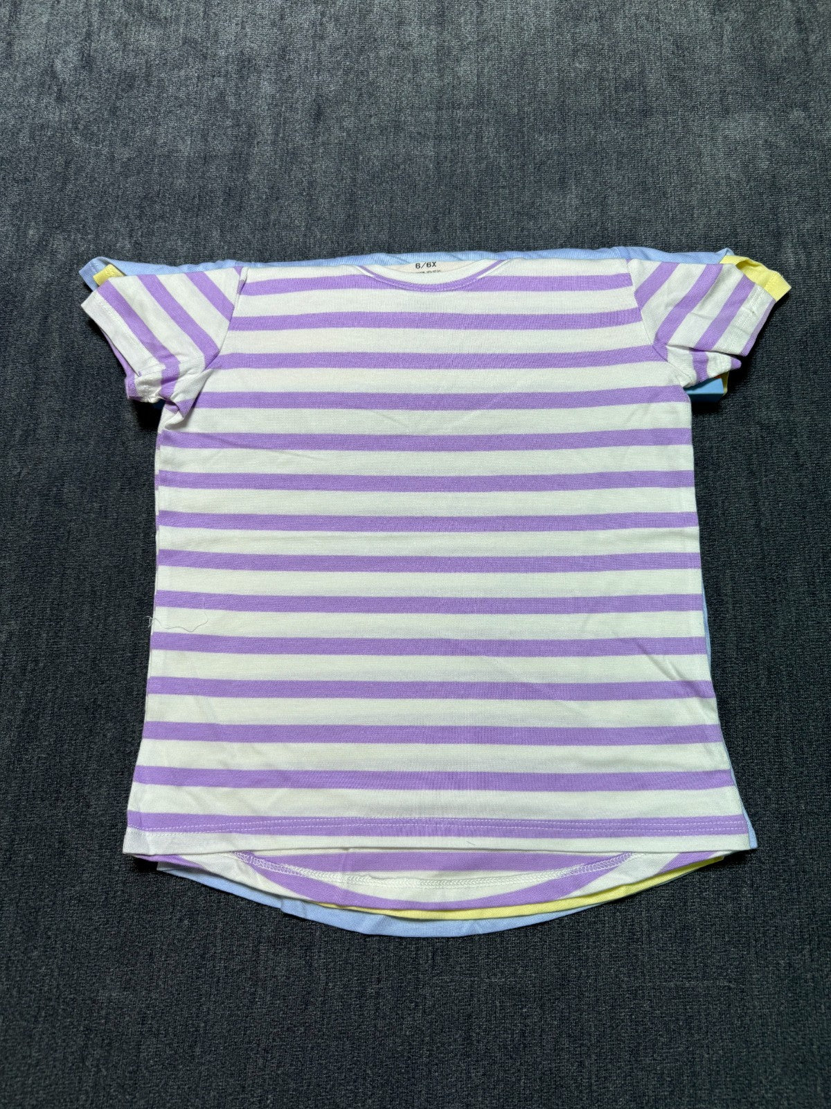 NWT Member's Mark My Favorite Active Tees Girls 6/6X Multicolor Preppy - 3-Pack