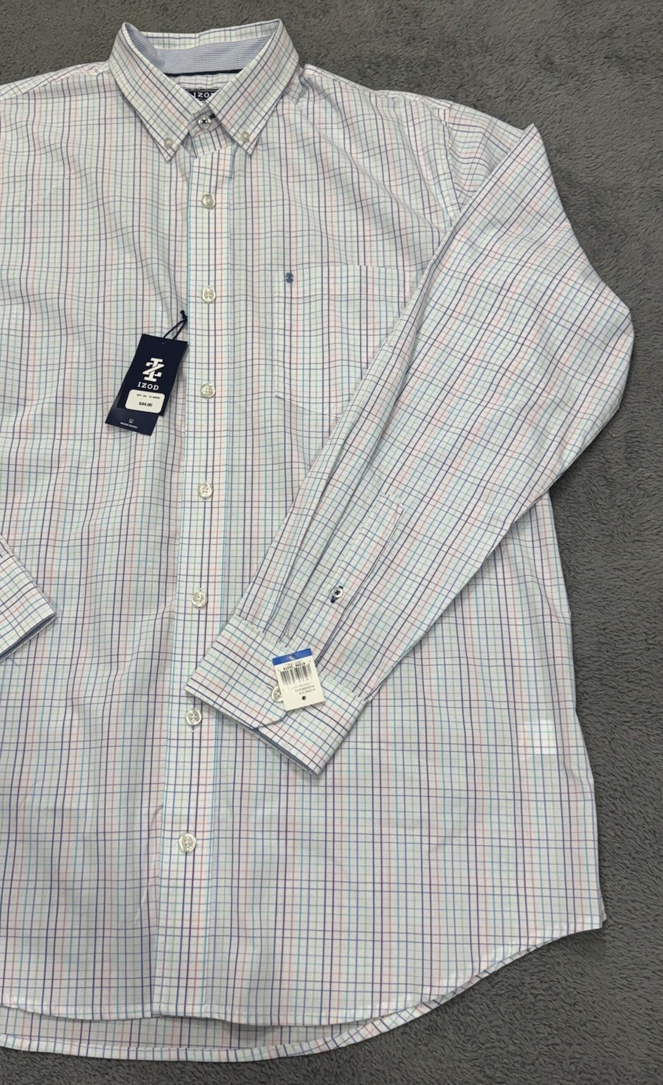 Izod Strip Limpet Shell Long Sleeve Collared Button-up Woven Shirt Size XLT NEW