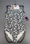 Lands' End Chlorine Resistant Soft Cup One-Piece Swimsuit Women's XL Black/White
