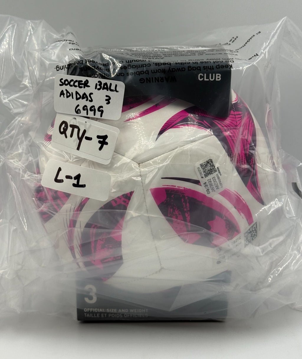 New Adidas MLS Club Youth Soccer Ball Pink White Training Football - Size 3