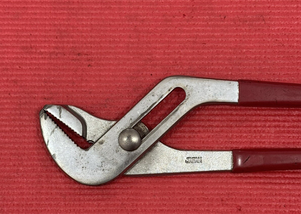 Vintage Kal Tools 242  12" Groove Slip Joint Pliers Red Handle Made In Japan