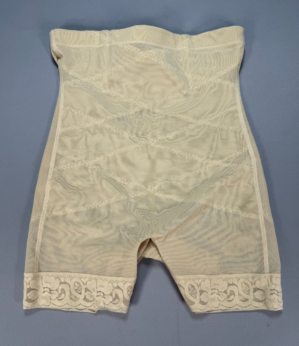 Women High Waist Shaper Shorts XL Nude Beige Tummy Control Lace Thigh Slimmer
