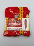 NWT Sweethearts Valentines Candy Hearts Print Pajama Set Girls 6 Red Casual Wear