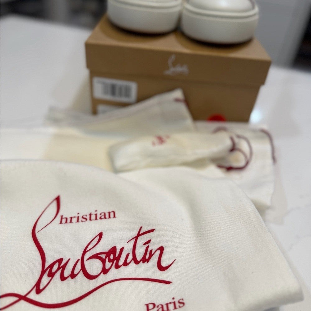 Christian Louboutin Calfskin Patent Vieirissima Flat Sneaker 34 eu / 4w