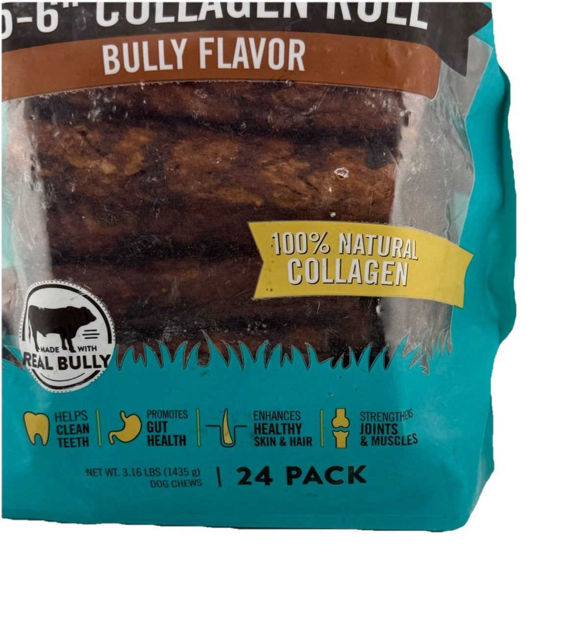 TruRanch Collagen Roll Dog Treat Chews, Bully Flavor - 24 Count
