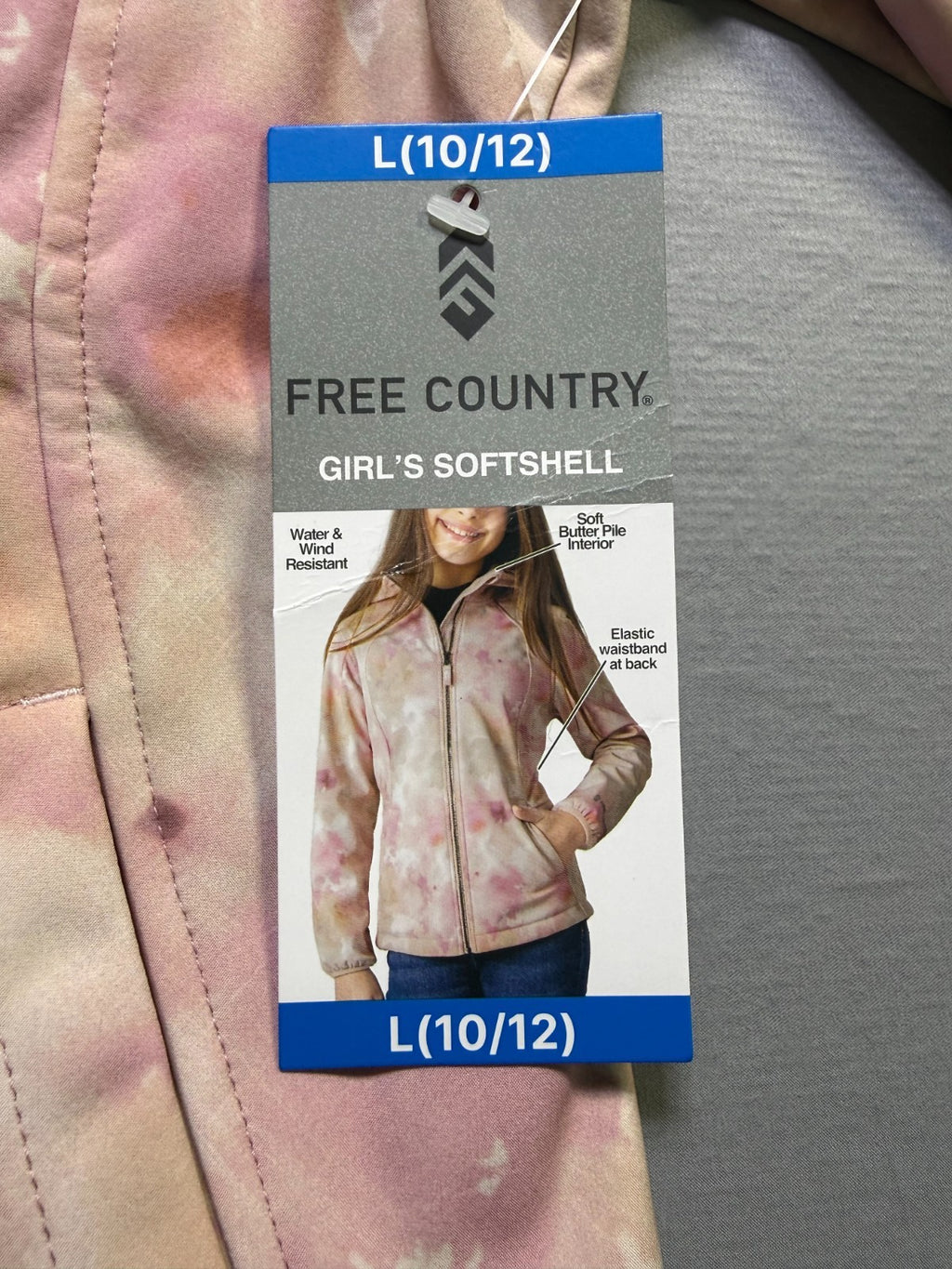 NWT Free Country Super Softshell Jacket Girls Large 10-12 Pink Full-Zip Gorpcore