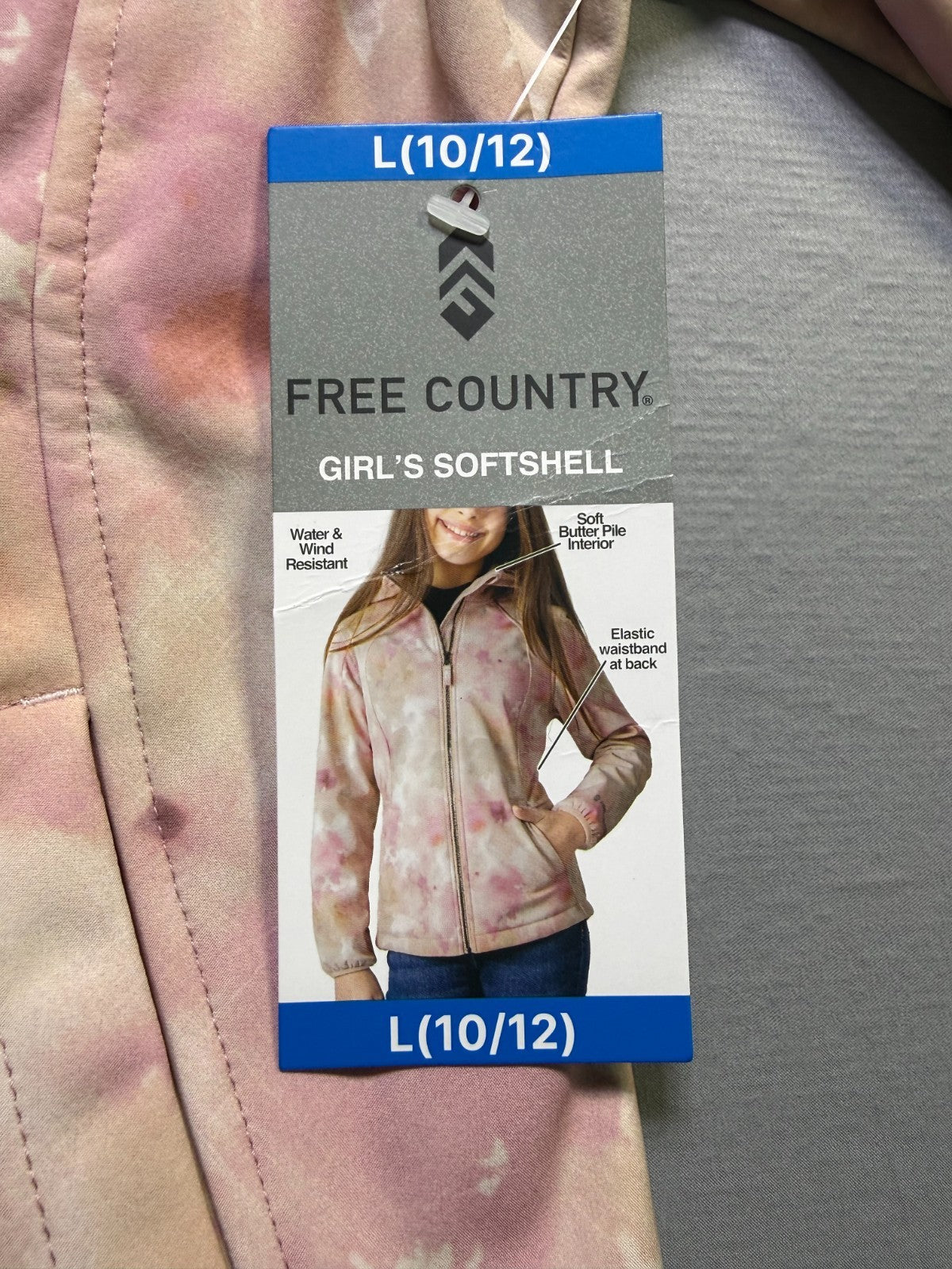 NWT Free Country Super Softshell Jacket Girls Large 10-12 Pink Full-Zip Gorpcore