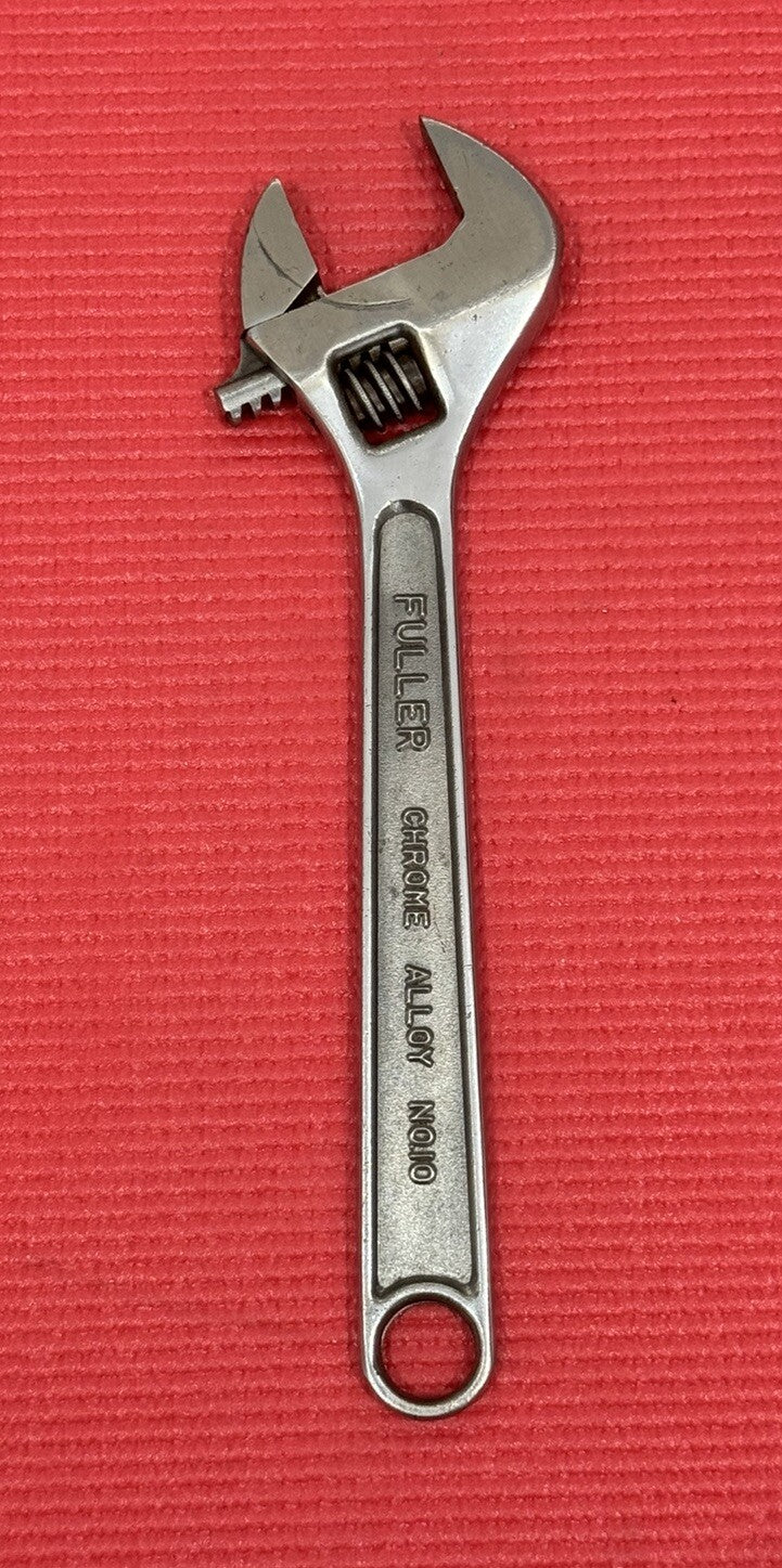 Vintage Fuller Chrome Alloy No. 10 Adjustable Wrench Full Drop Forged Japan