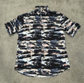 Alfani Men's Size Large Blue Design Casual Button Short Sleeve Shirt