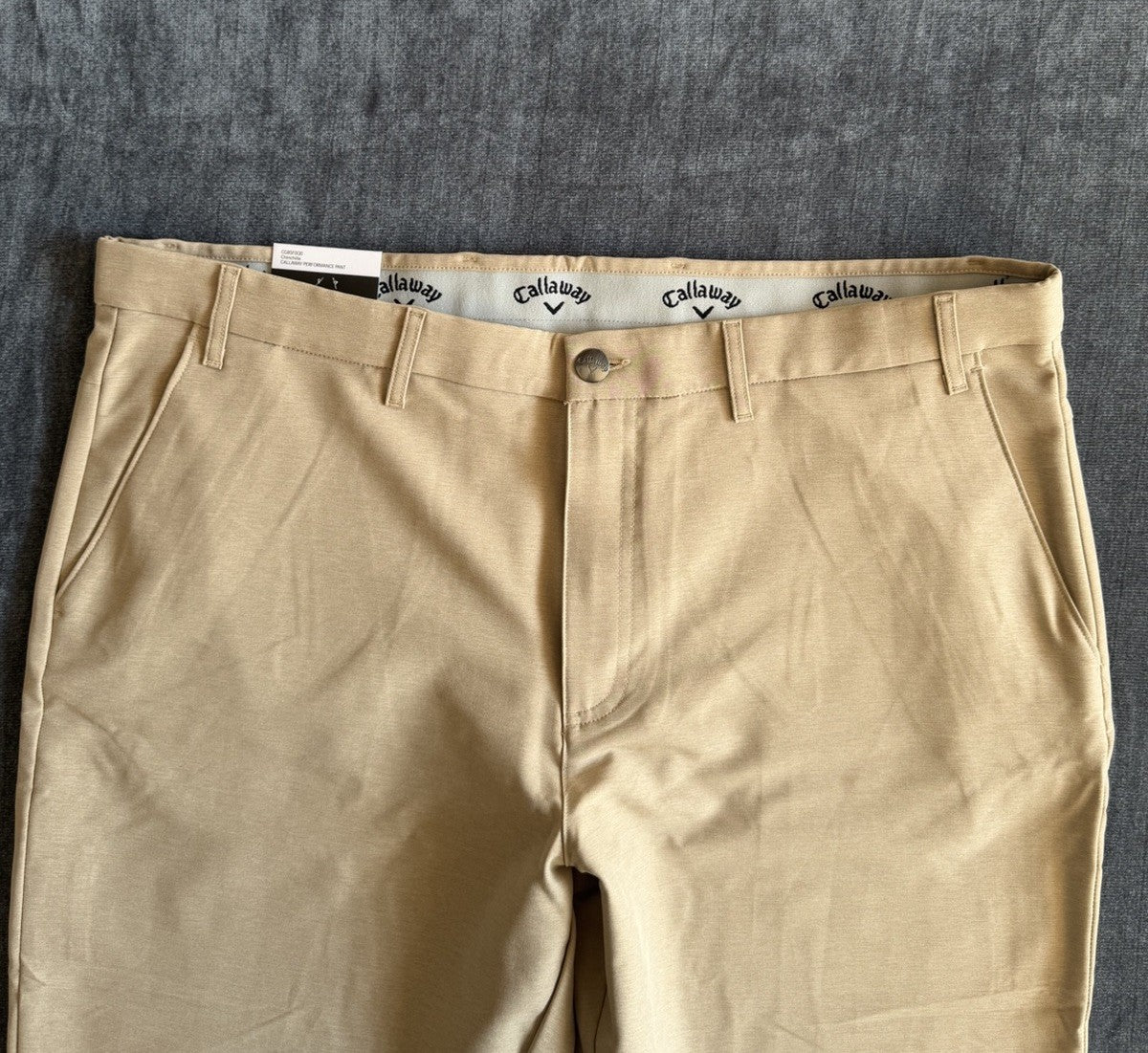 Callaway Opti-Dri Stretch Golf Pants Chinchilla Beige Mens 40x30 Performance NWT