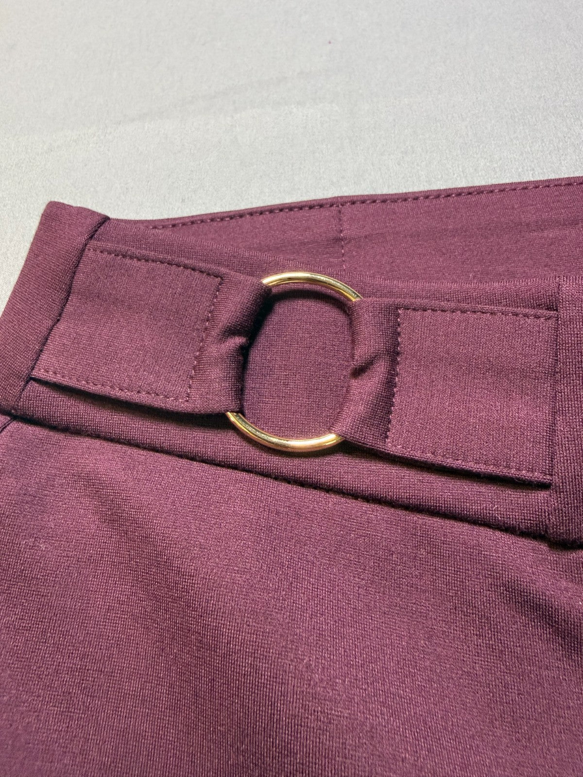 Rafaella Stretch Waistband Pull-On Styling Straight Leg Pants Women's 14 Purple