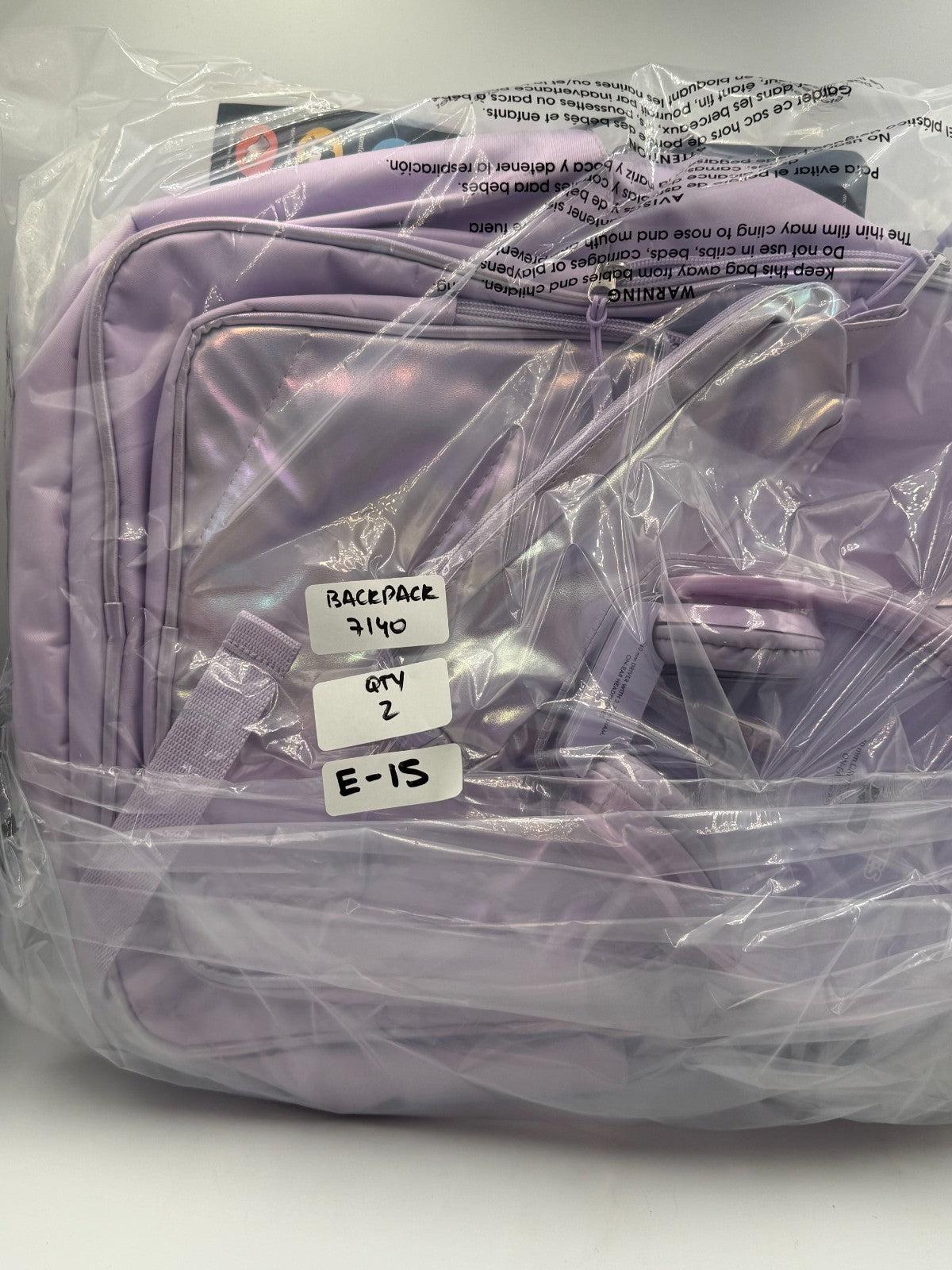 Locker Club Kids 16L Nylon Backpack Lavender Headphone Pencil Pouch School Bag