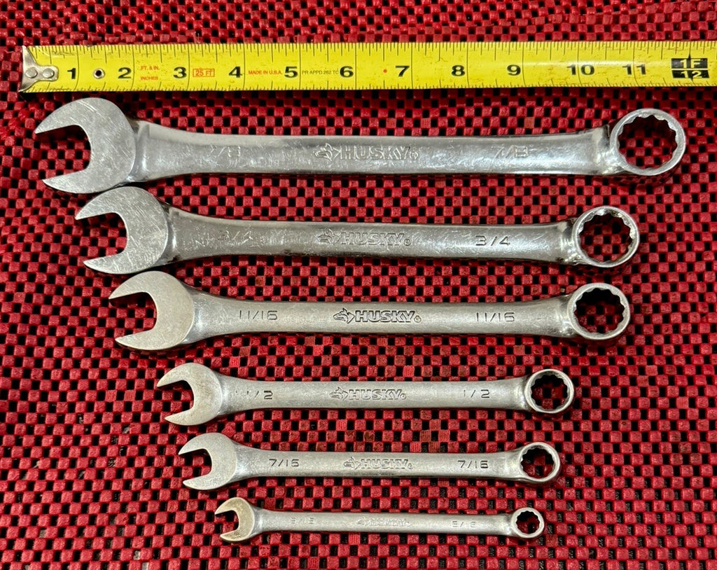 Husky Tools 6pc Set SAE Chrome combination wrench set W/husky Logo M6