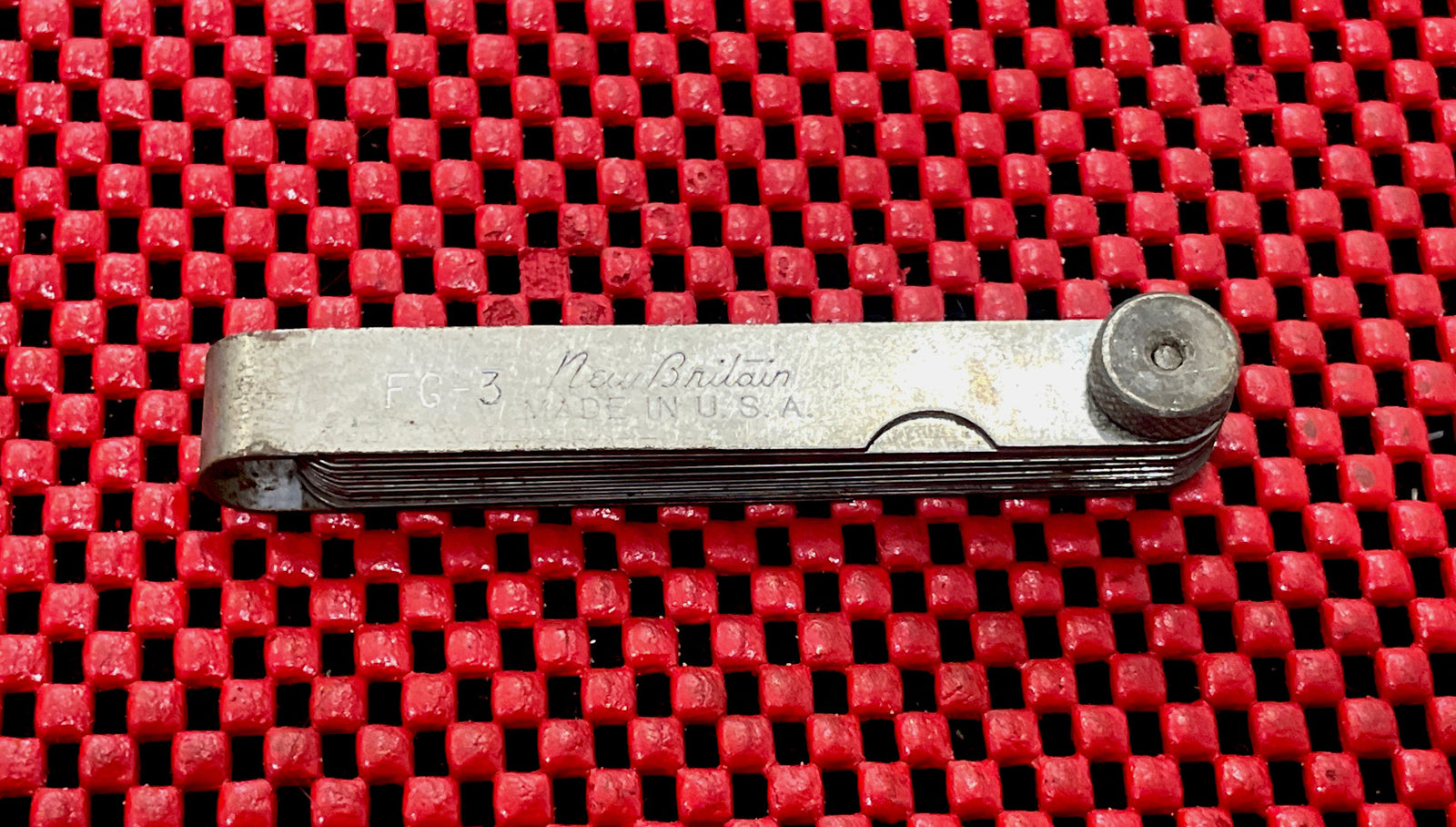 Vintage New Britain FG-3 Feeler Gauge Swedish Steel Electro Etched Blade USA M4