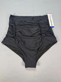 Cocopear High Waisted Ruched Bikini Bottom Women's Medium Black Summer Beach