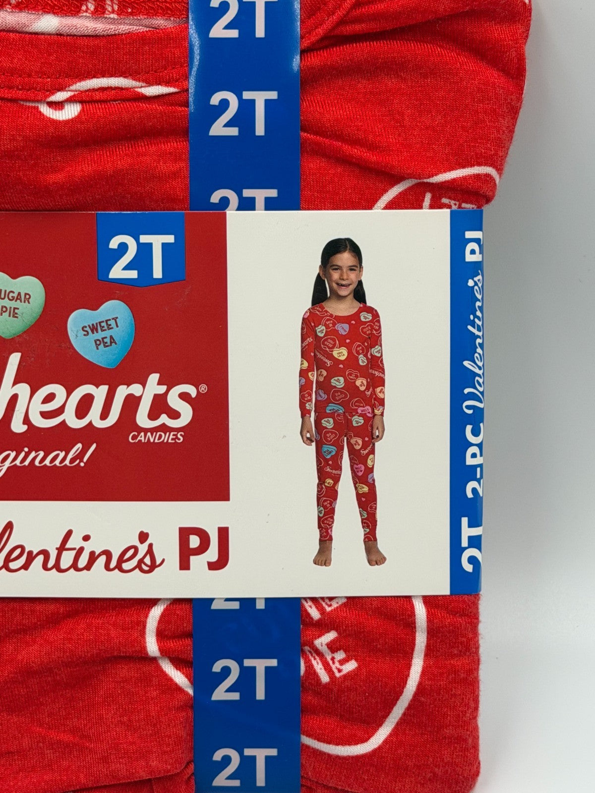 NWT Sweethearts Candies Hearts Valentine's Day 2-Piece Pajama Set Baby 2T Red