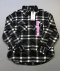 NWT Member's Mark Button-Front Plaid Shacket Women's Small Black/White Pockets