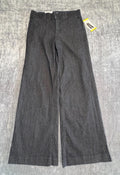 NWT Nine West Jeans Wide Leg Trousers Pants Women's 8 Dark Blue Slash Pockets