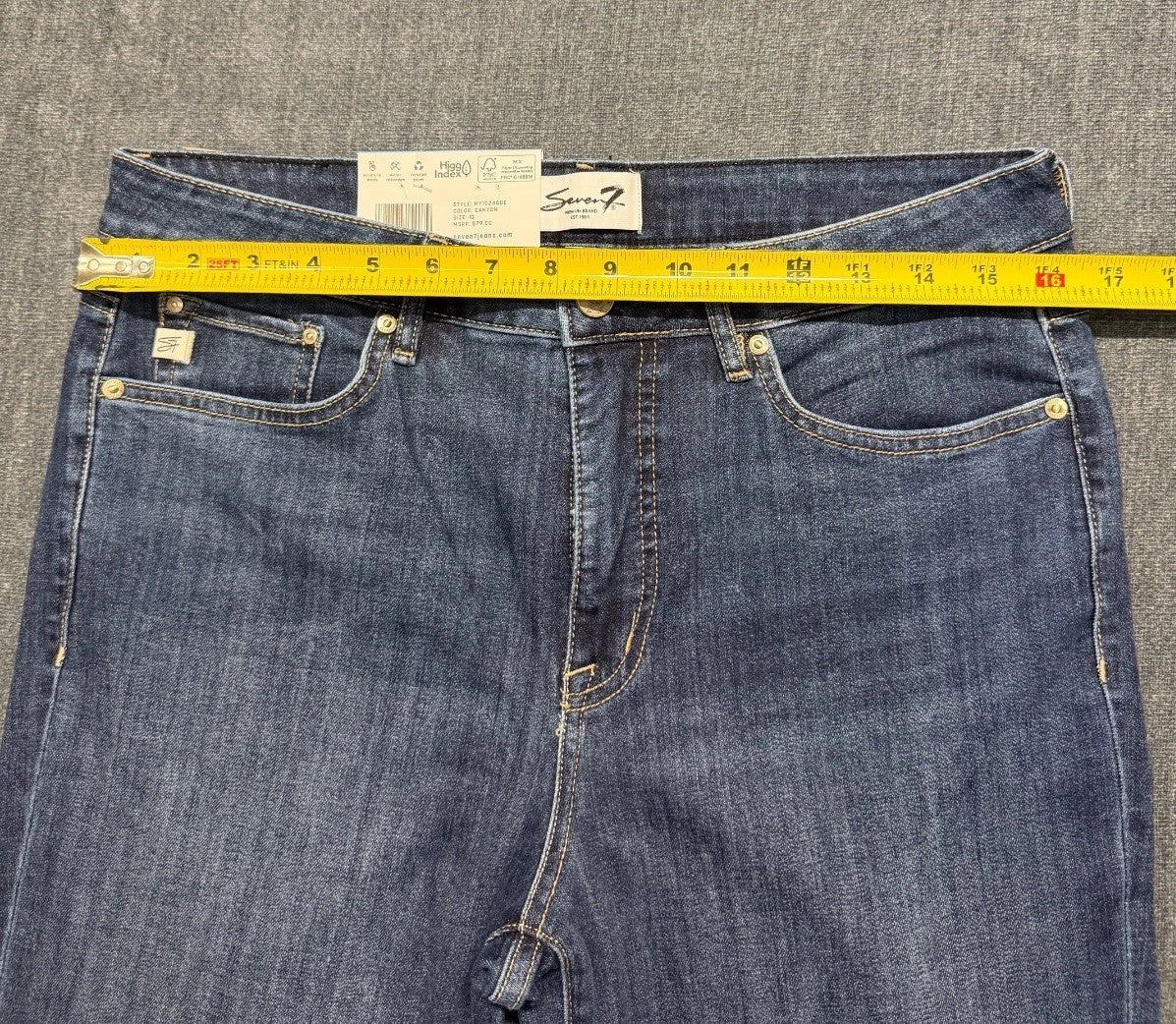 NWT Seven7 Dojo Flare Bootcut Jeans Women 10 Blue Denim High-Rise Casual Hipster