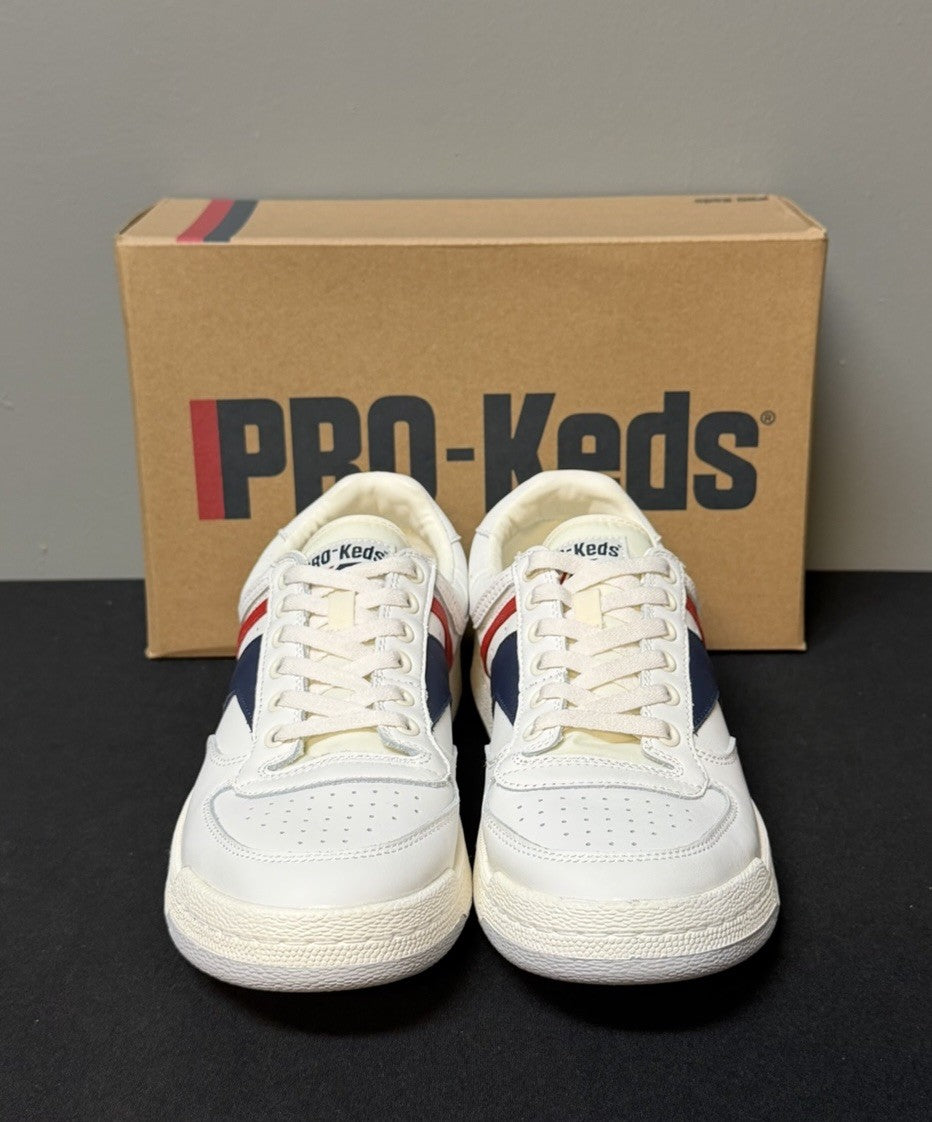 Pro-Keds Skyhawk Men's Size 13 (M) White/Blue/Red Low Top Leather Sneakers NWT