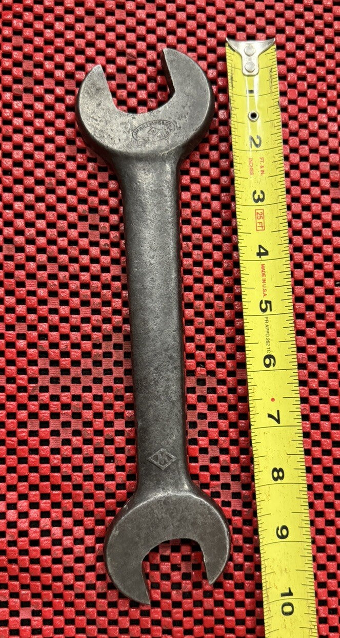 Vintage J.H. Williams 1" x 1-1/8" Open End Wrench #34 Diamond W Logo -USA  Rare