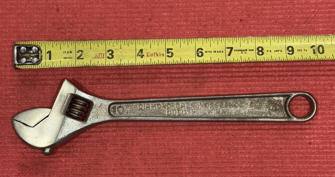 Vintage Diamond Calk Horseshoe Co. Duluth 10” Adjustable Wrench Díamalloy USA