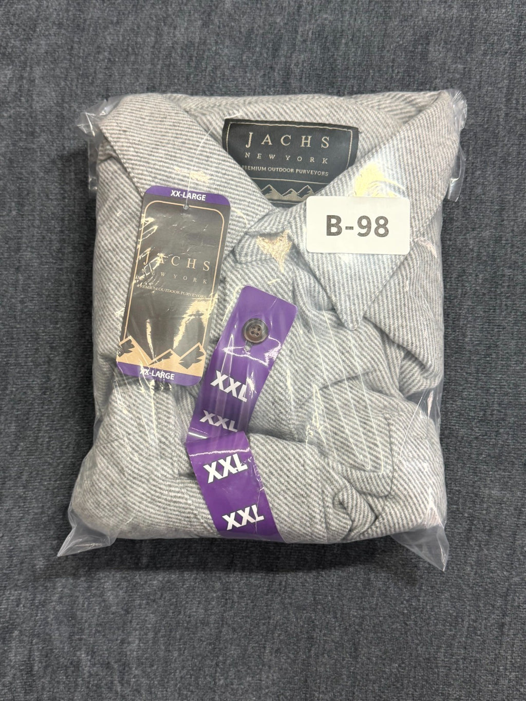 NWT Jachs New York Knit Button-Up Shirt Men's 2XL Light Gray Long-Sleeve Pockets