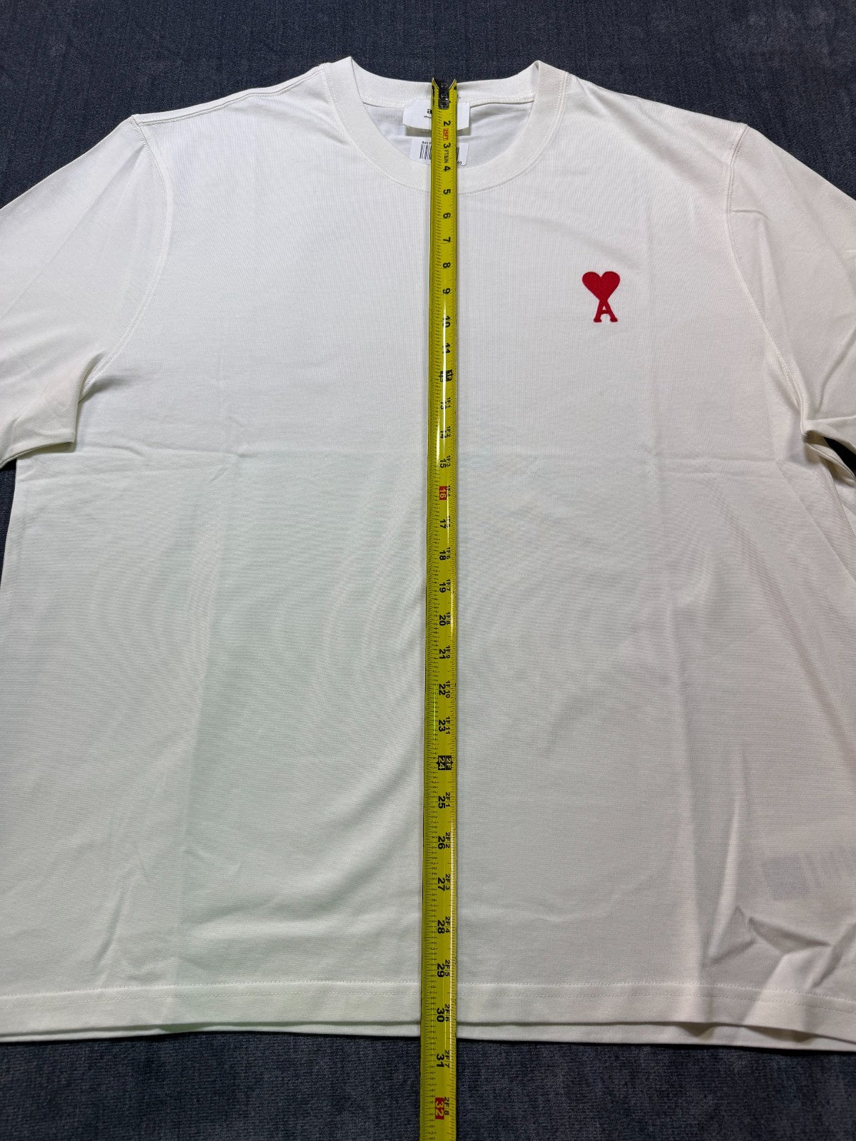 NWT Ami T-Shirt Men's 2XL White Short Sleeve Crew Neck Pullover Lightweight