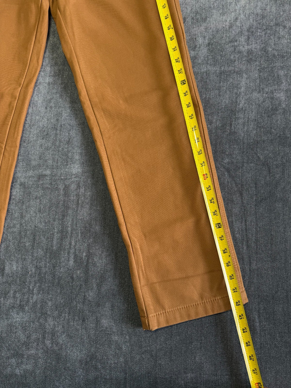 Coleman Work Pants Men's 34/32 Brown Fleece Lined Straight Leg Pockets Pull-On